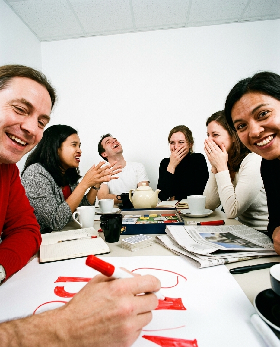 Atelier de conversation en groupe, Miss Voli
